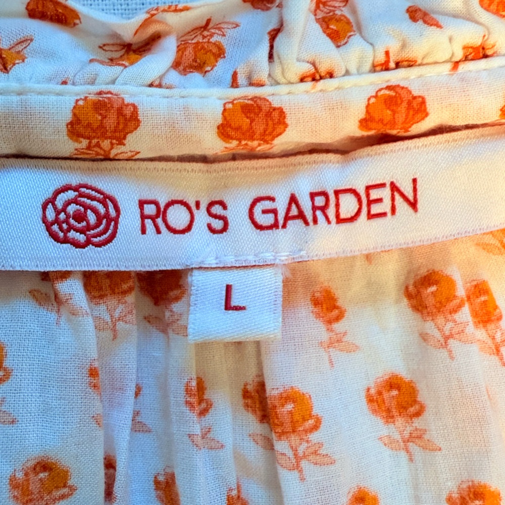 Ro's Garden Sasha Dress orange Pomme Floral size large - Picture 7 of 11